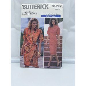Butterick Sewing Pattern 4017 Dress Ellen Tracy Misses Size 6 8 10 Uncut FF 1989